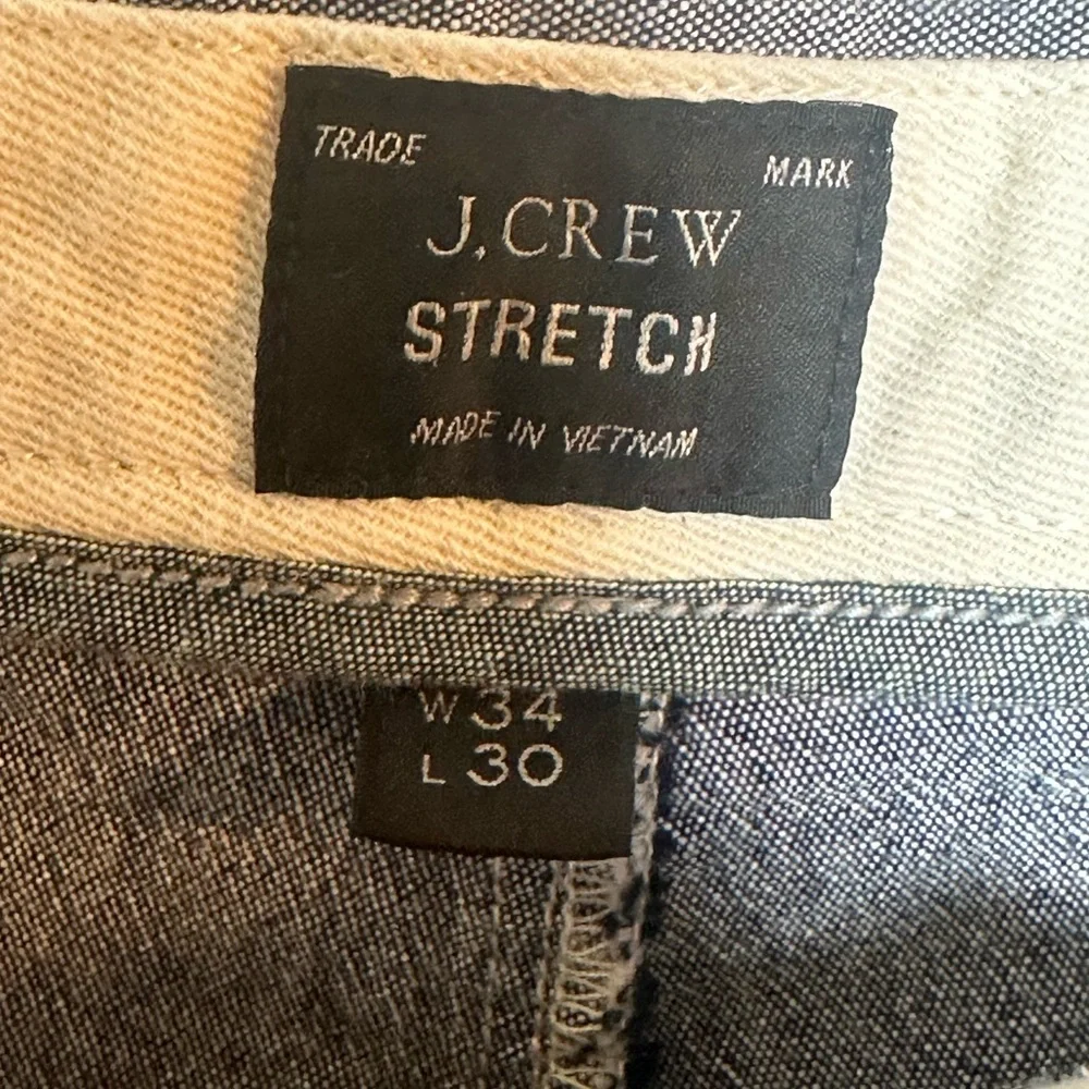 J. Crew 484 Slim Stretch Cotton Blue Pants, Size 34W/30L